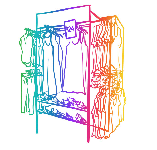 百货商店服装展示彩虹图片下载