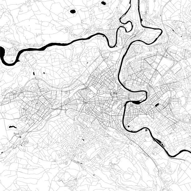 瑞士伯尔尼矢量地图图片下载