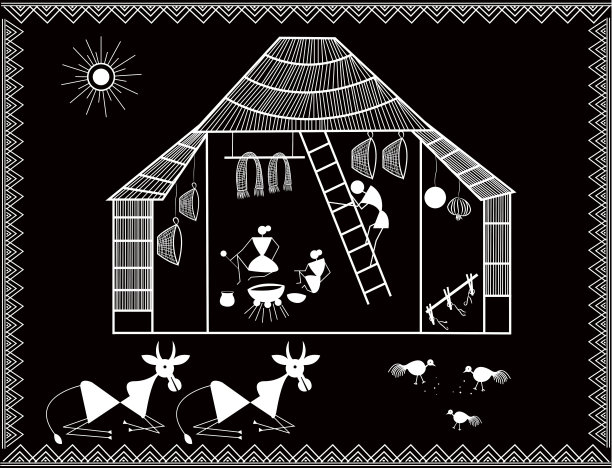 Warli艺术背景图片下载