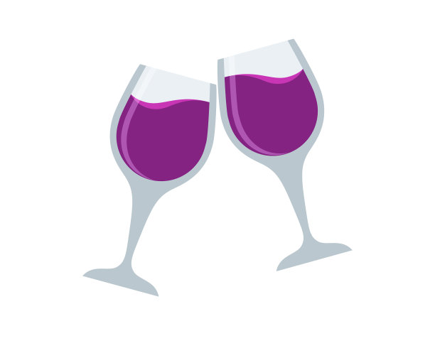 红酒在长酒杯敬酒-矢量图片下载