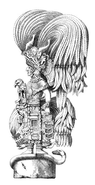 1859年墨西哥尤卡坦的阿兹特克女神雕像图片下载