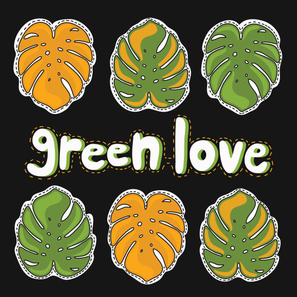 绿叶概念矢量插图图片下载