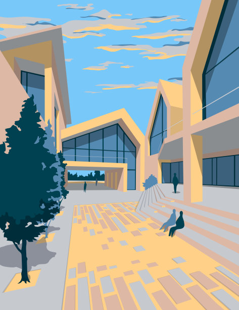 色建筑插图图片下载