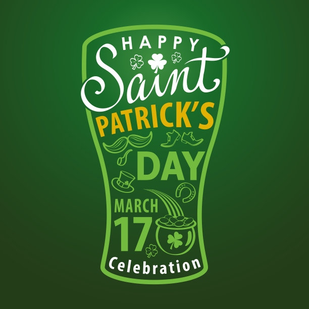 圣帕特里克节啤酒排版图片下载
