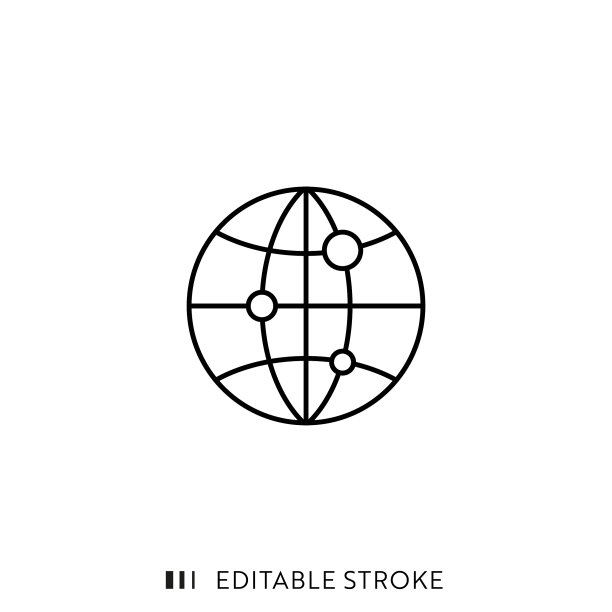 具有可编辑描边和完美像素的球体图标。图片下载