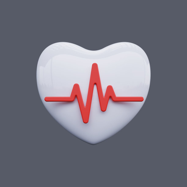 心跳的脉搏。心率脉搏或心电图在3d风格。库存图片图片下载