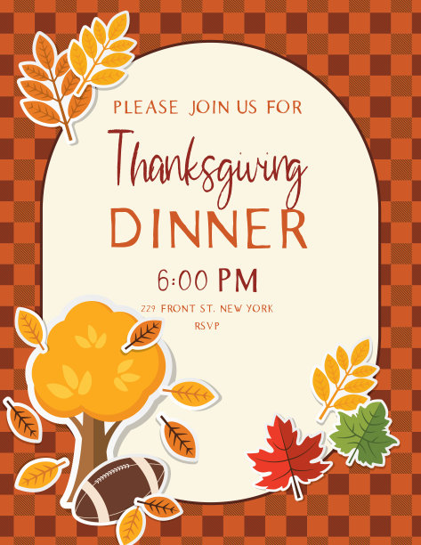 感恩节晚餐邀请模板图片下载