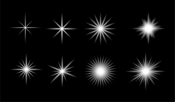 矢量发光灯效果。图片下载