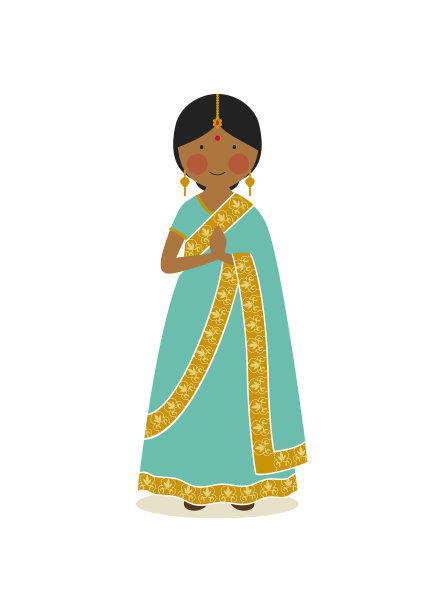 印度妇女的民族服装图片下载
