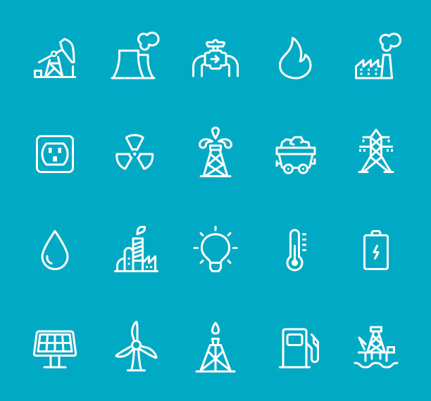 电力工业线路图标集图片下载