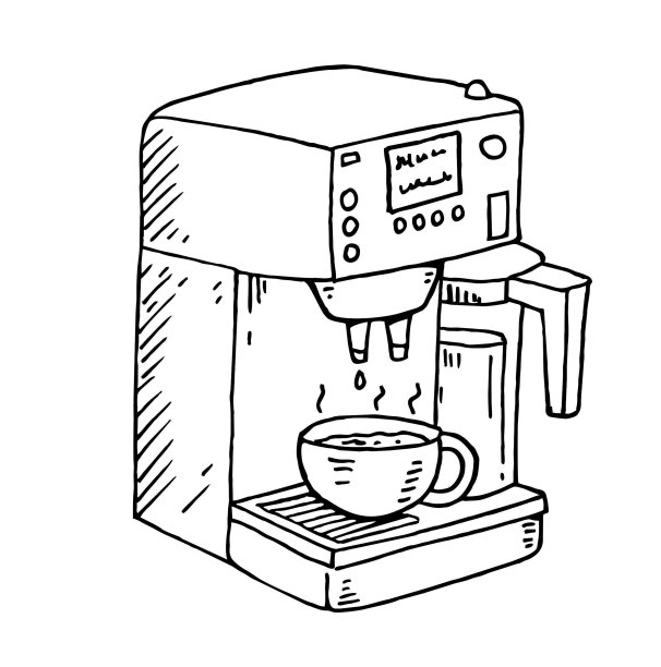 牛奶咖啡机示意图图片下载