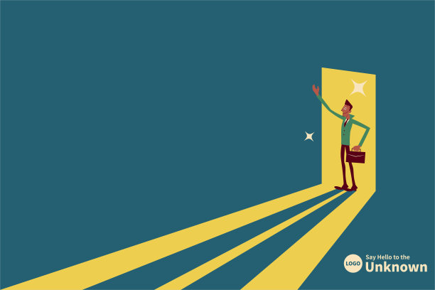 商务人士在门口迎接，寻找商机图片下载