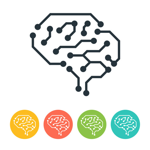 人脑图标-矢量插图图片下载