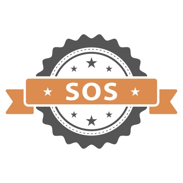 SOS印章,印章。矢量徽章，图标模板。插图孤立在白色背景上。图片下载