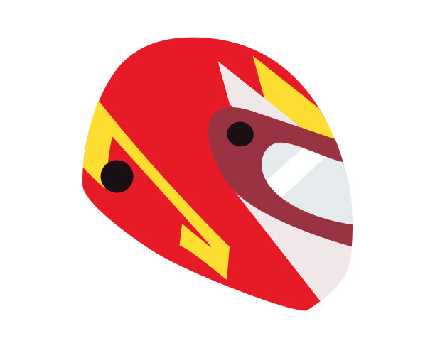 红色赛车头盔。遮阳板。侧视图。保护摩托车，汽车和卡丁车司机。安全附件。隔离对象图片下载