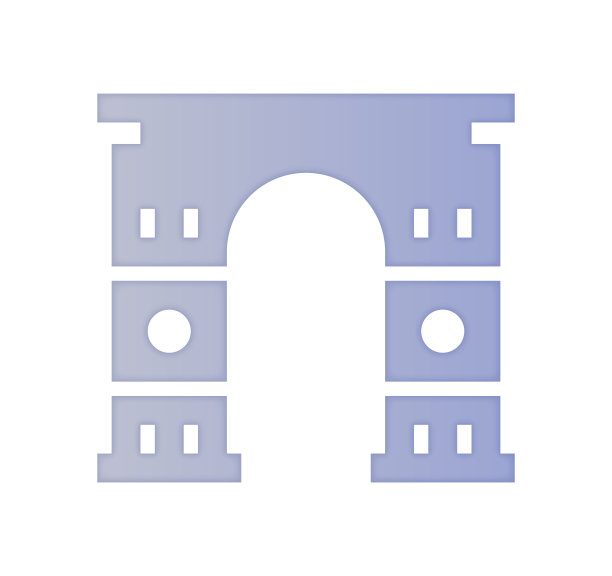 市政府渐变色彩&剪纸风格图标设计图片下载