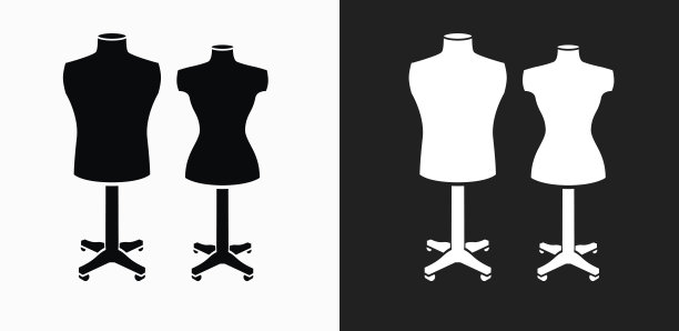 人体模型图标在黑色和白色矢量背景图片下载