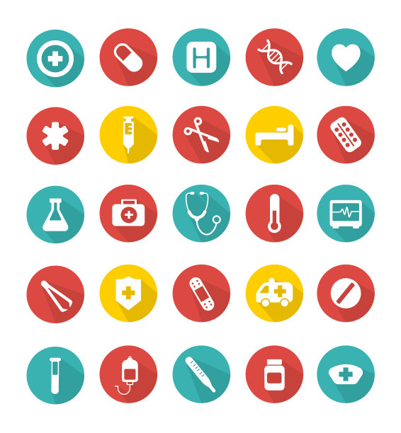 简单的现代彩色医疗保健和医学矢量线图标股票插图。平面矢量孤立图形设计股票插图。图片下载