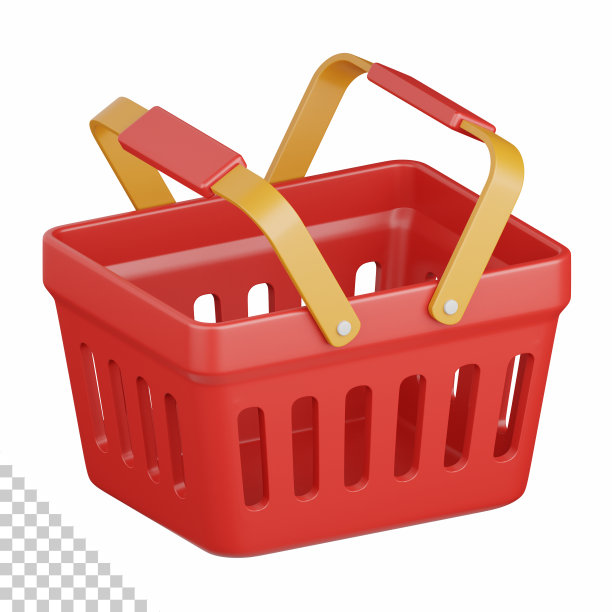 3d渲染篮孤立有用的电子商务，商业，零售，商店，在线，交付和市场设计元素图片下载