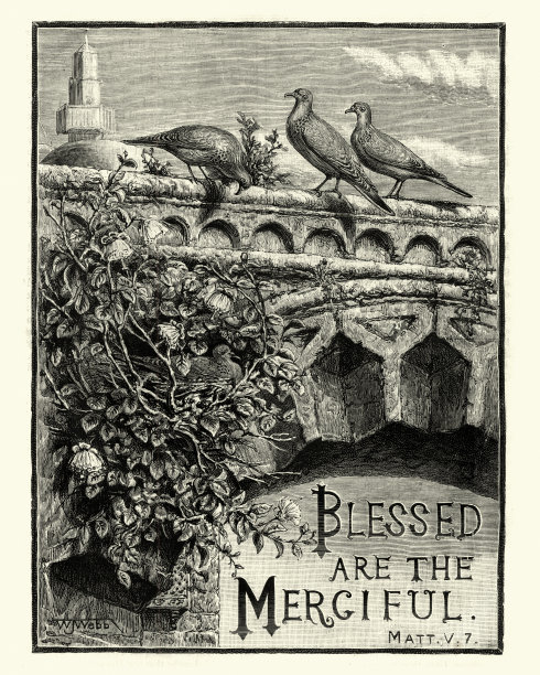 圣经引用，仁慈的人是有福的，19世纪的维多利亚时代图片下载