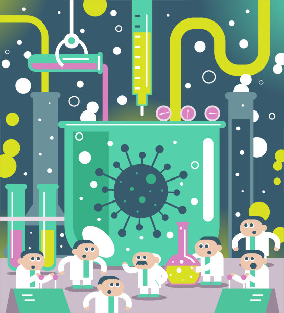科学家团队在实验室进行冠状病毒疫苗科学实验图片下载