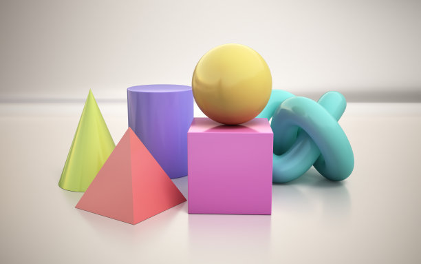 几何三维彩色形状图片下载