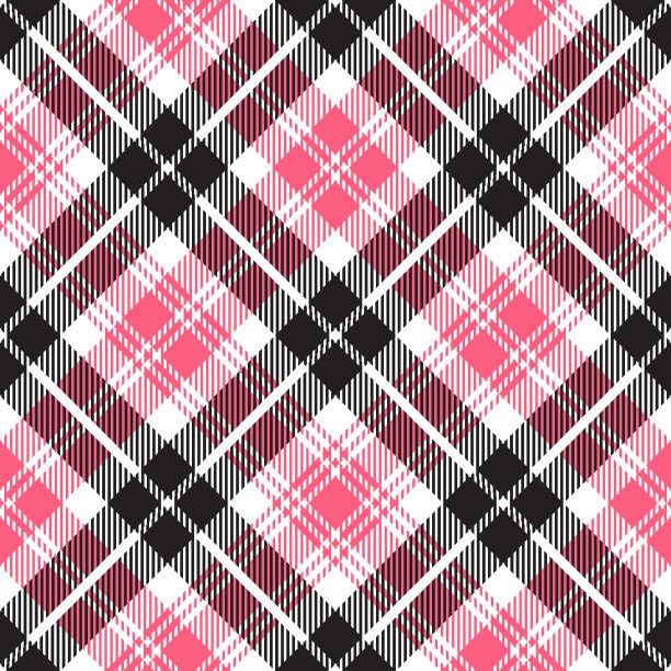 粉黑苏格兰格子花格纺织图案图片下载