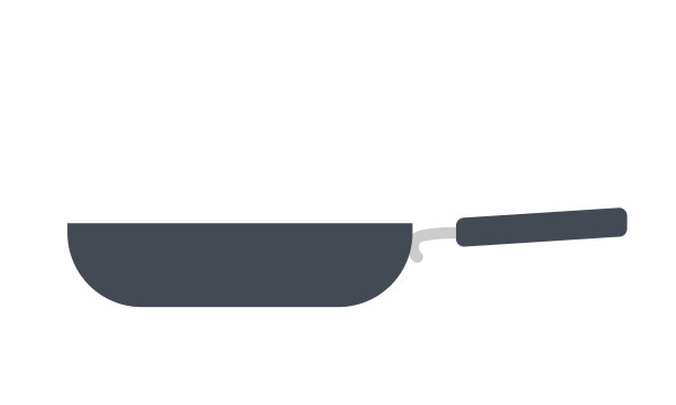 煎锅图标剪贴画矢量插图。厨房煎锅标志平面矢量设计。煎锅侧面视图图标。不锈钢锅卡通剪贴画。厨房工具概念图片下载