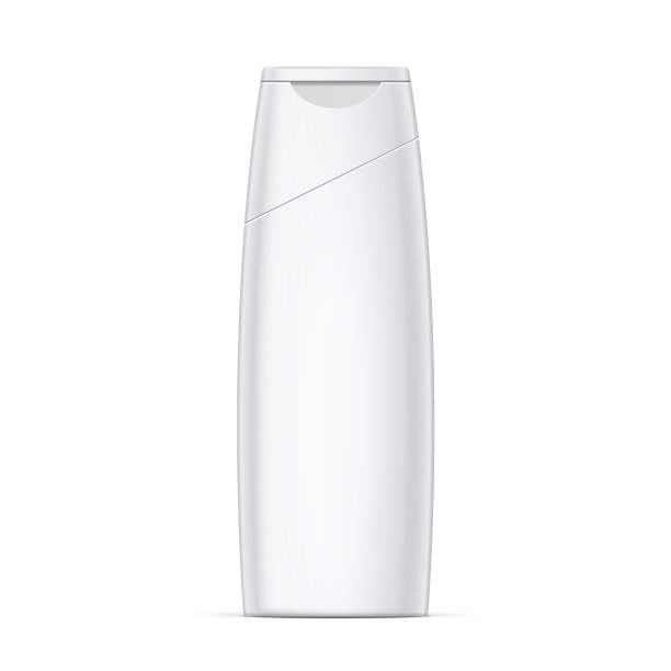 白色塑料洗发水瓶盖翻盖。图片下载