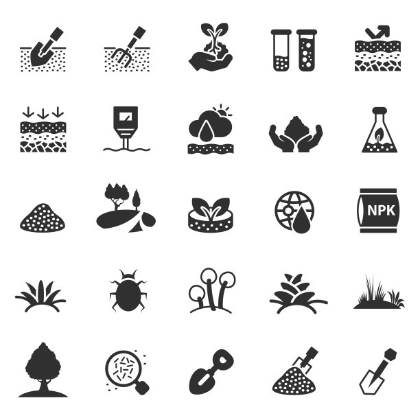 土壤矢量图标集图片下载