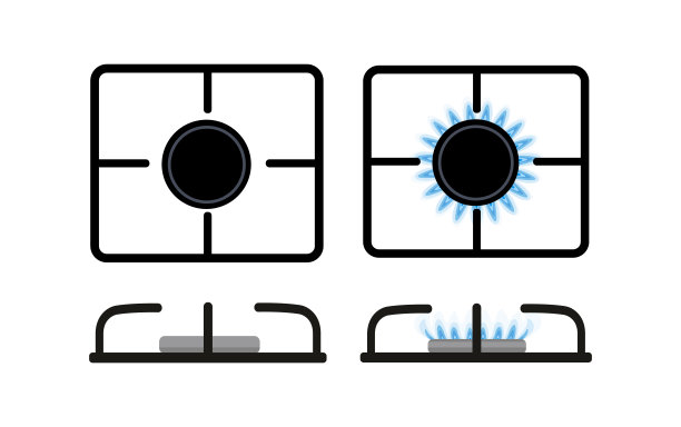 燃气燃烧器矢量图标图片下载