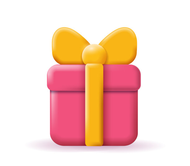 3D粉红色的礼物盒图标图片下载