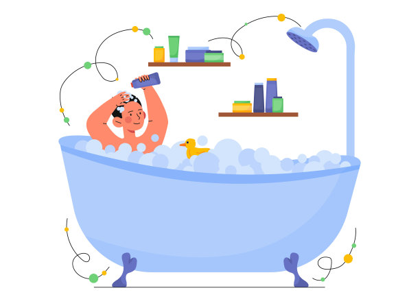幼儿在淋浴或浴缸的概念图片下载