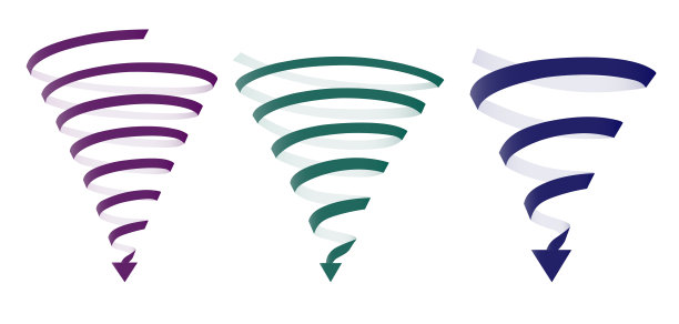 一套彩色螺旋箭头图片下载