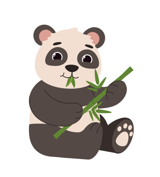 萌熊猫坐式概念图片下载
