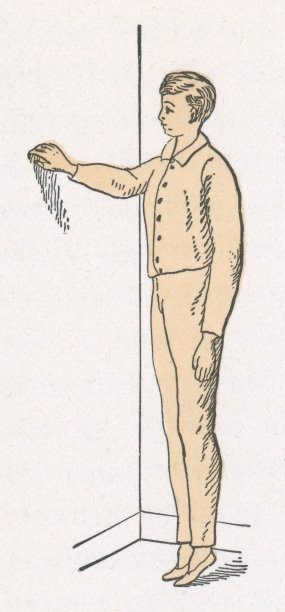 男子展示站立抬高小腿练习- 19世纪图片下载