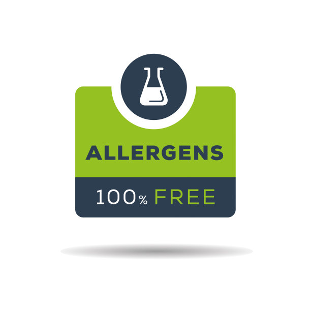 (无过敏原)标签标志。图片下载