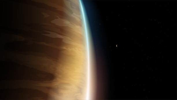 在深空发光的气态巨行星图片下载