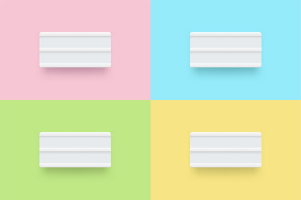 不同颜色的背景与白色灯箱图片下载