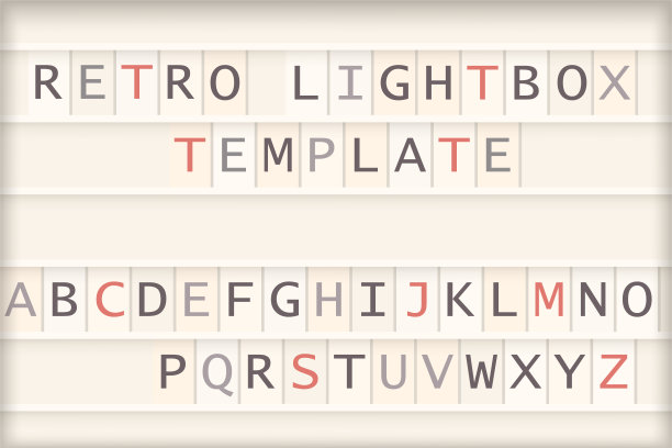 灯箱板与字母字符模板图片下载