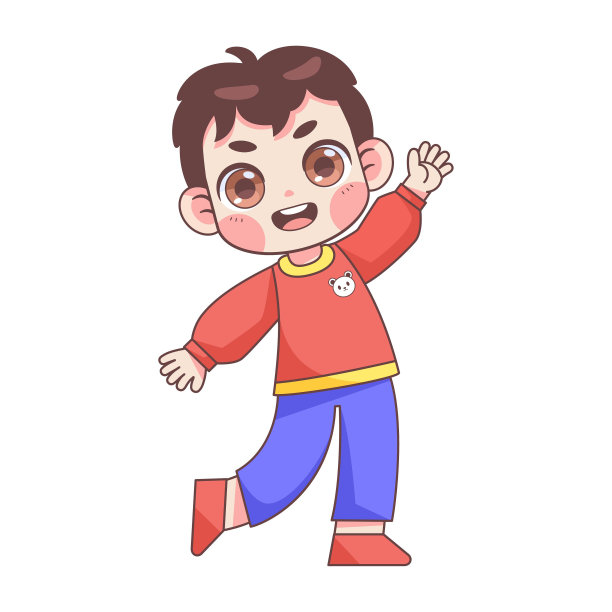矢量卡哇伊小男孩性格插图孤立图片下载