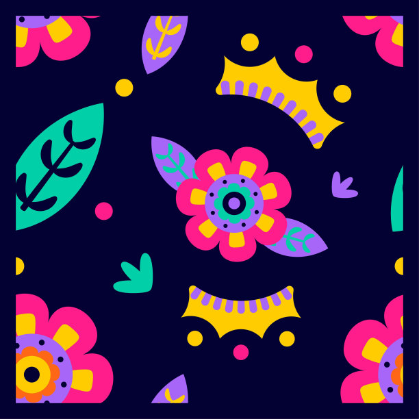 矢量可爱的抽象图案花插图孤立图片下载