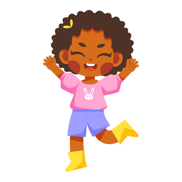 矢量卡哇伊小女孩性格插图孤立图片下载