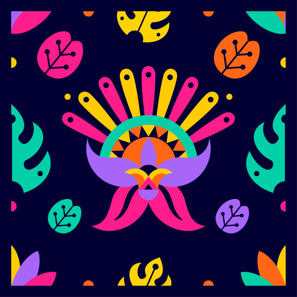 矢量可爱的抽象图案花插图孤立图片下载