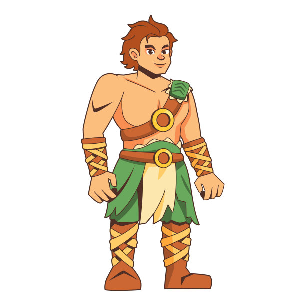 矢量可爱的维京中世纪幻想卡通插图孤立图片下载