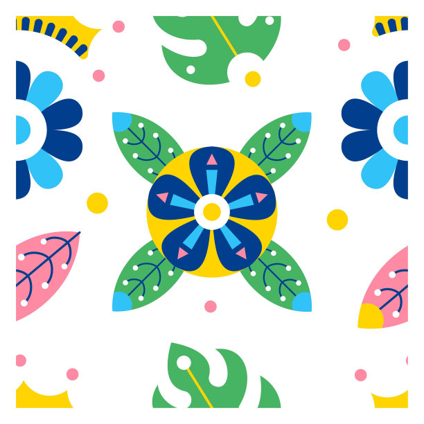 矢量可爱的抽象图案花插图孤立图片下载