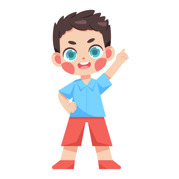 矢量卡哇伊小男孩性格插图孤立图片下载