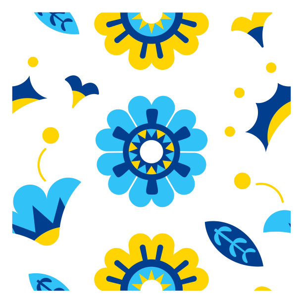 矢量可爱的抽象图案花插图孤立图片下载