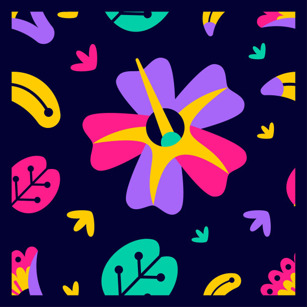 矢量可爱的抽象图案花插图孤立图片下载