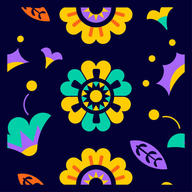 矢量可爱的抽象图案花插图孤立图片下载